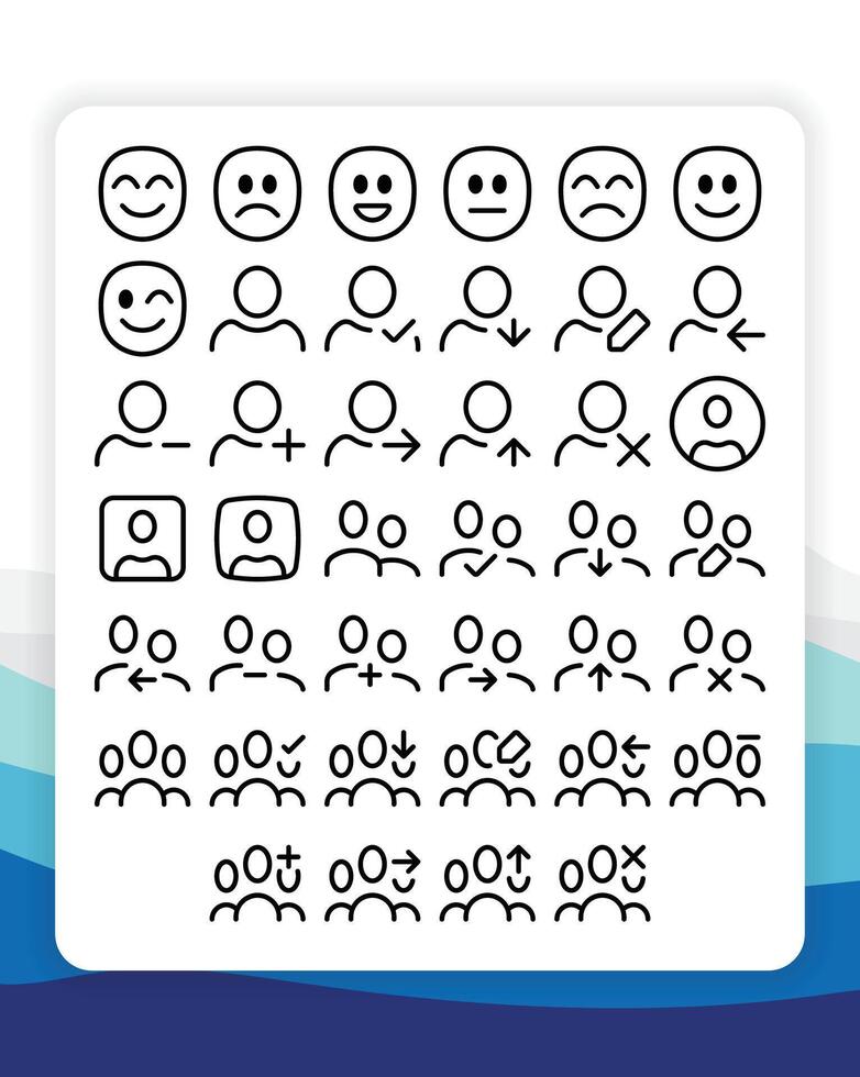 Outline Thin Line Users Icon Collection Pack for UI or User Interface vector