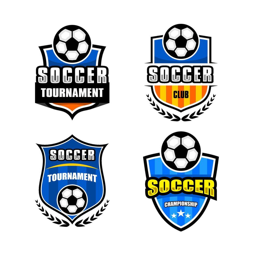 soccer badges logo design collection vector