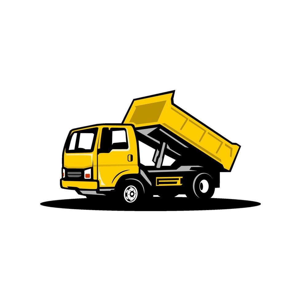 dump truck unloading image illustration vector