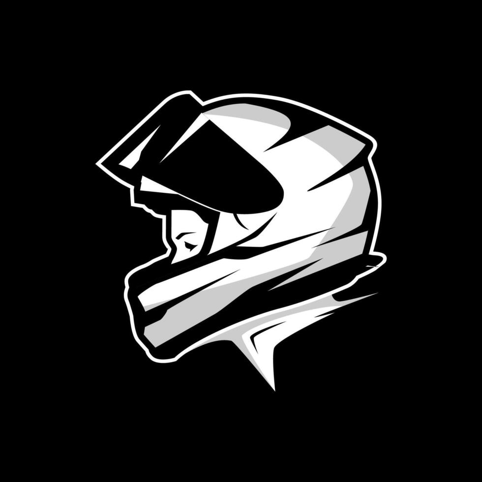 motorcycle biker rider helmet logo illustration vector