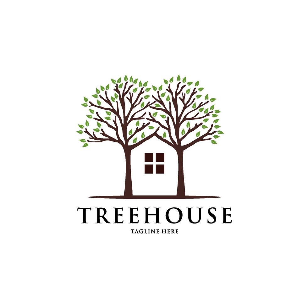 tree house logo design vector