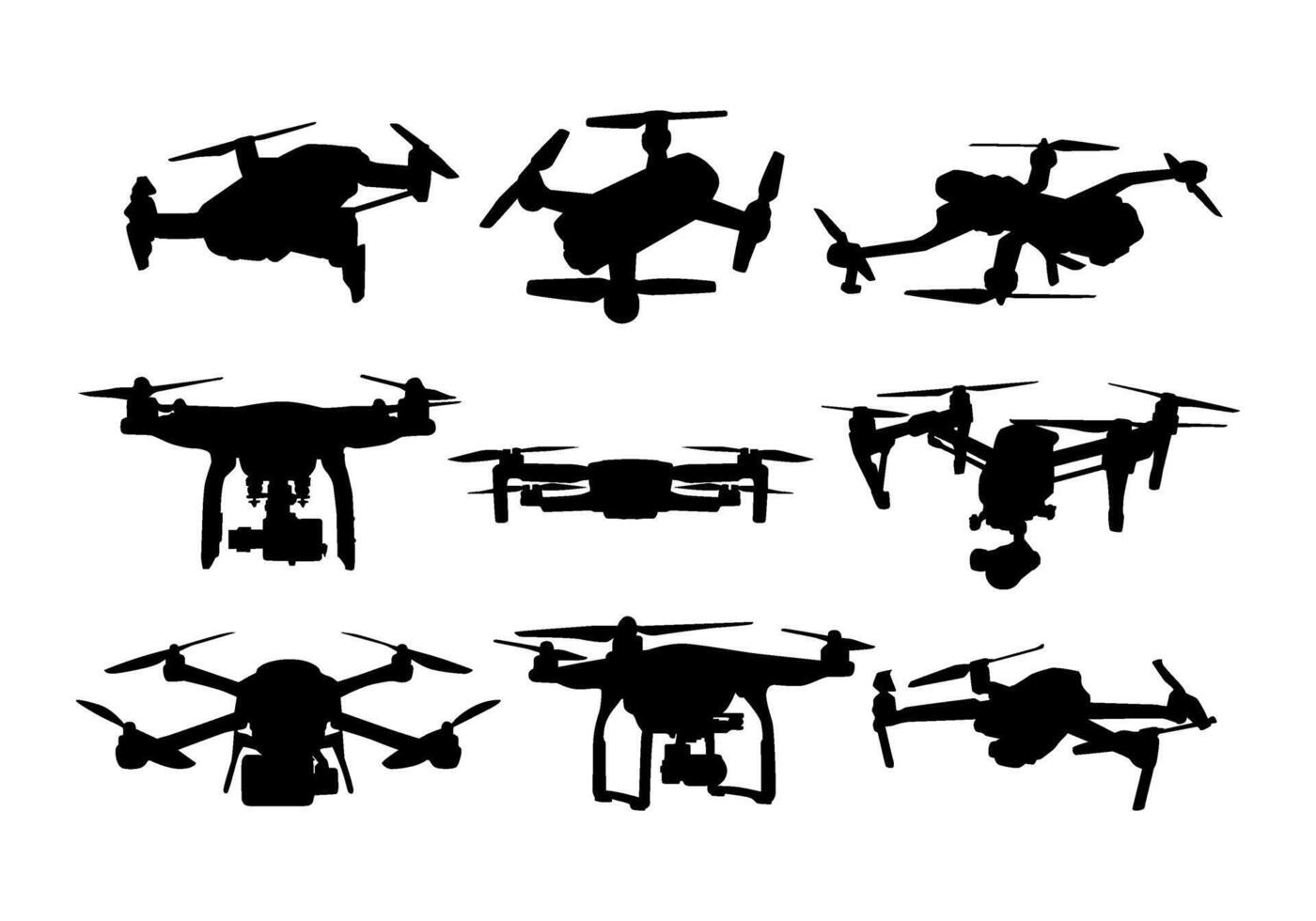 drone silhouette image collection vector
