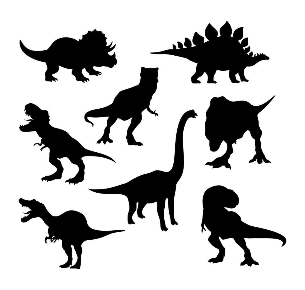 dinosaur silhouette image collection vector