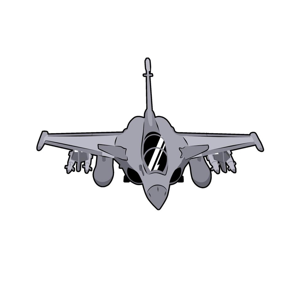 front view military fighter jet illustration vector