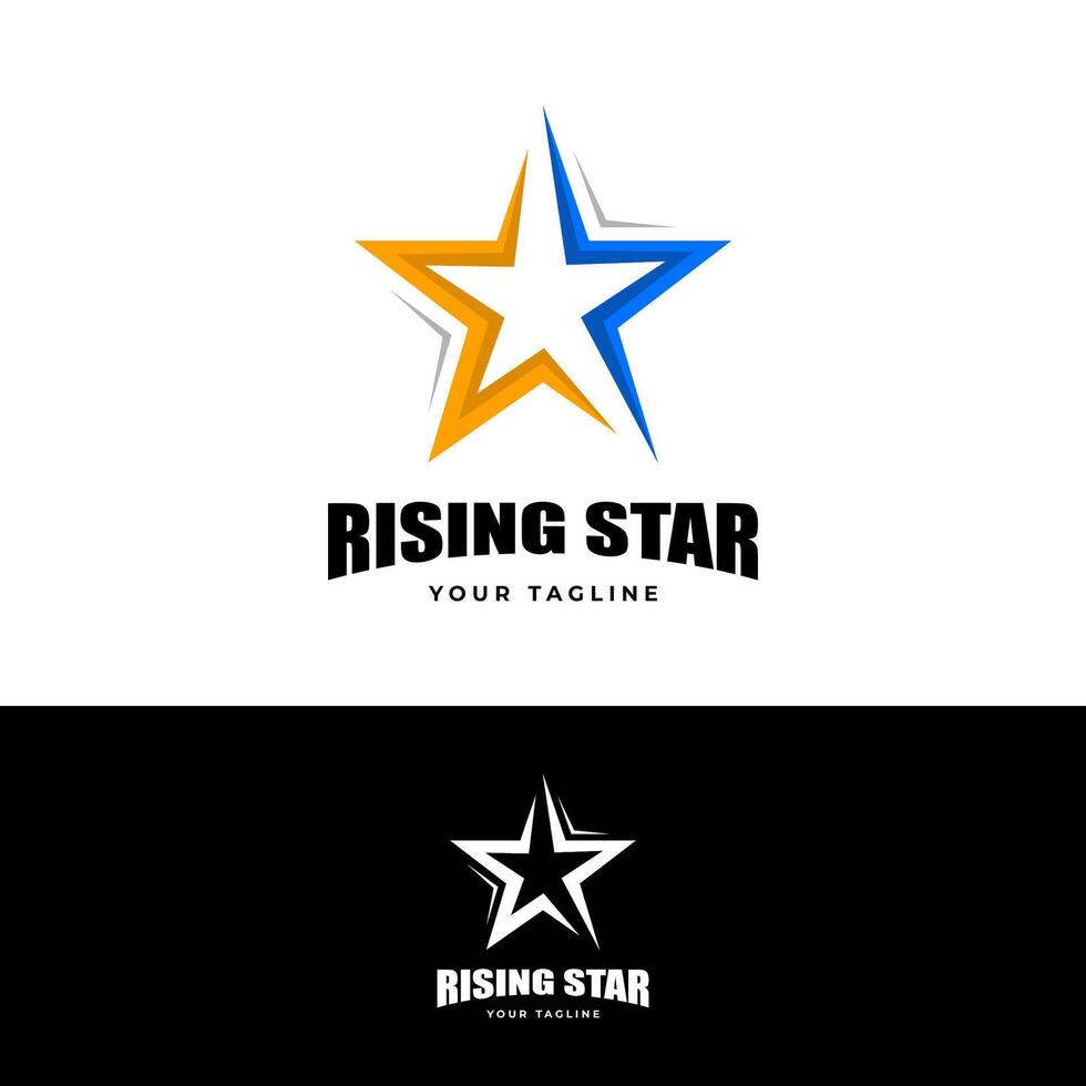 rising star logo design template vector
