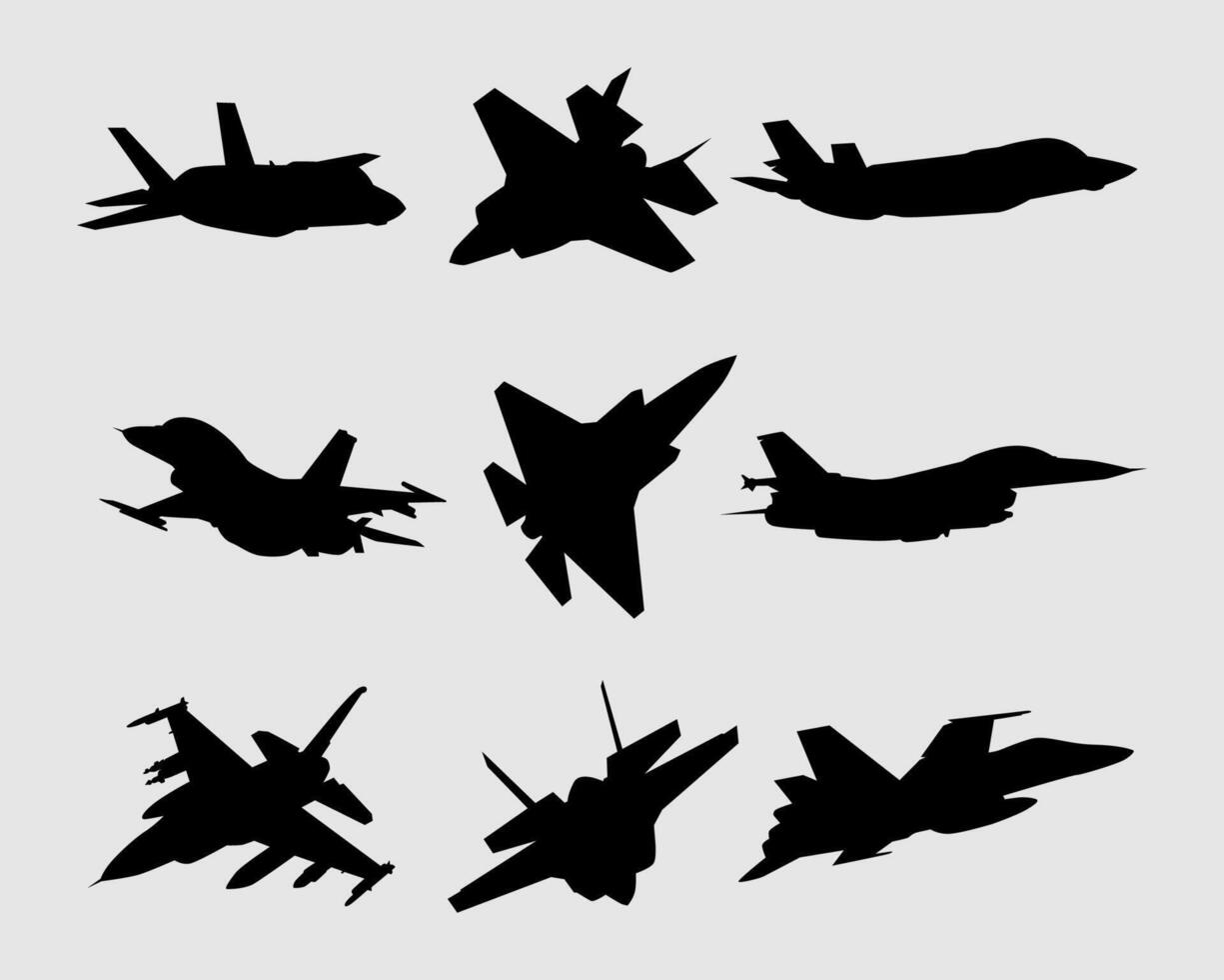 fighter jet silhouette image collection vector