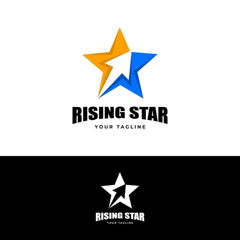 rising star logo abstract design vector