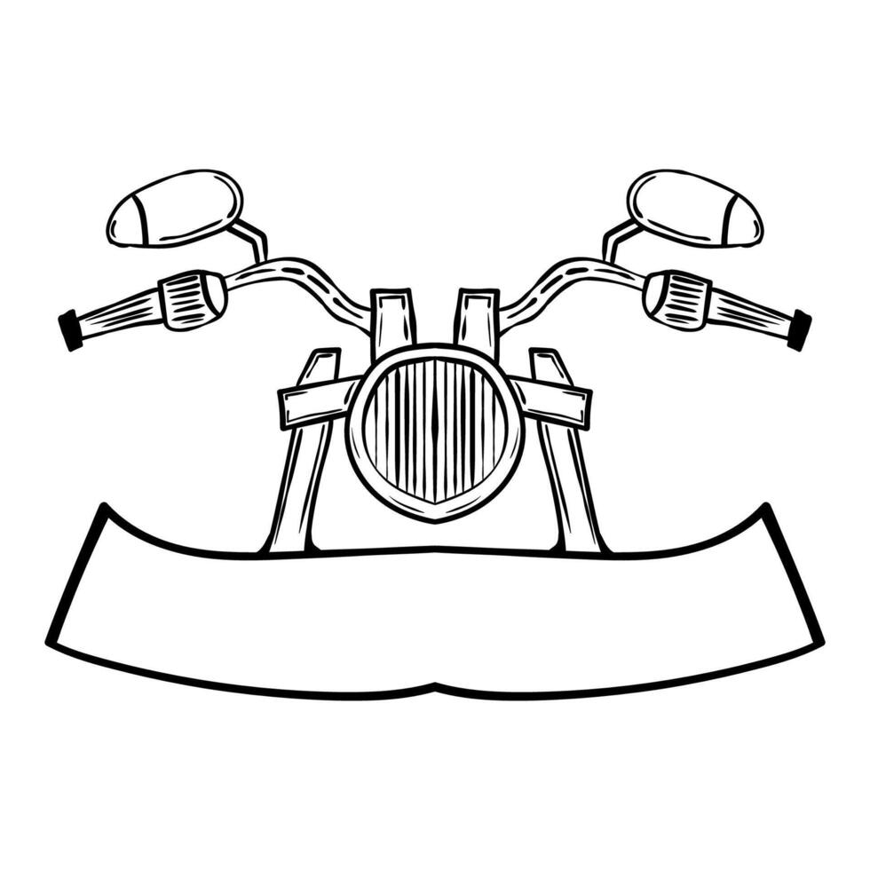 Hand drawn vintage motorcycle badge for badge, emblem, and labels vector
