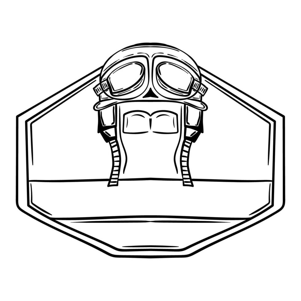 Vintage motorcycle helmet of Head protection for badge, emblem, and labels vector