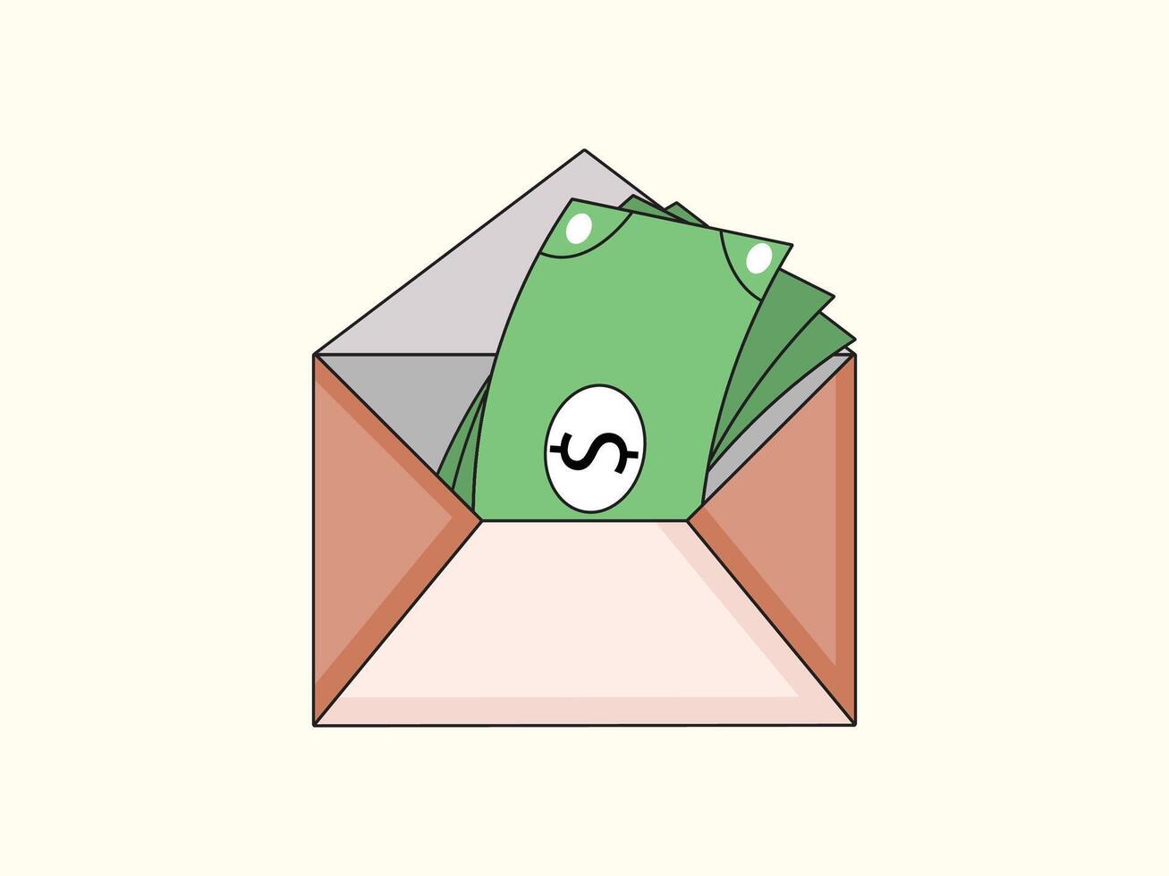 Envelope with Dollar Sign glyph icon vector