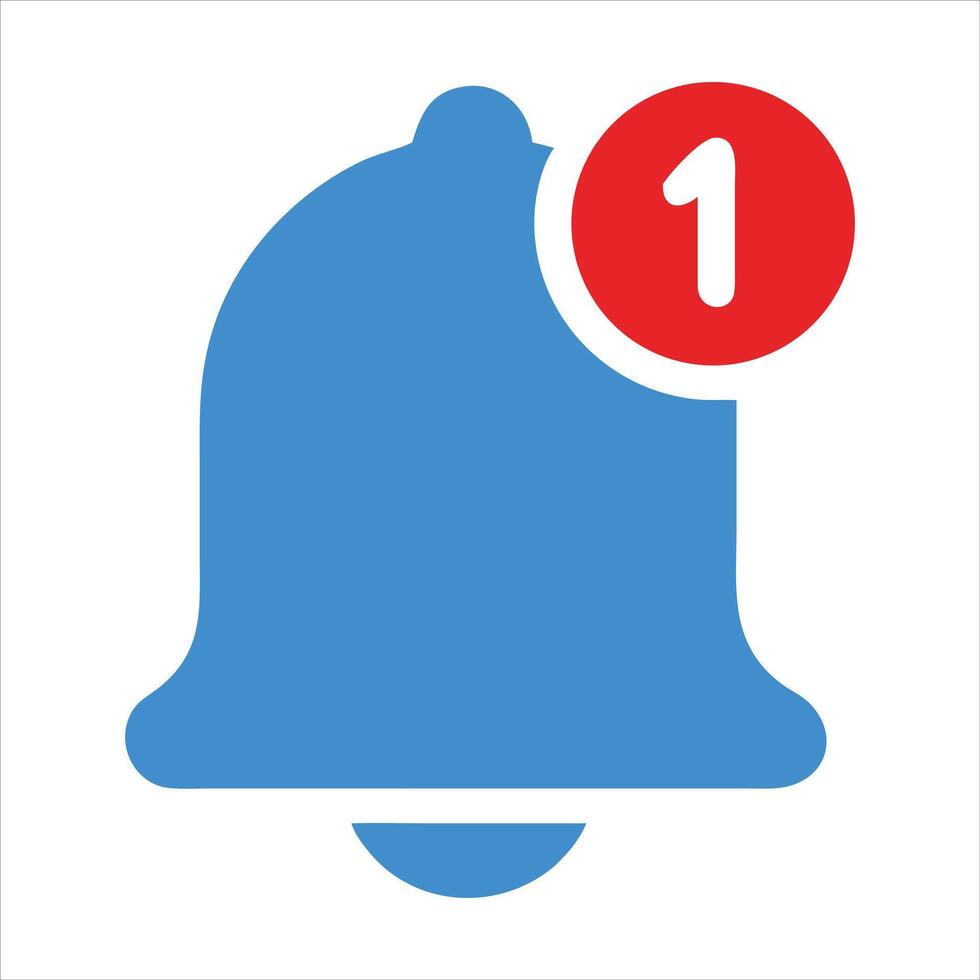 A blue bell with a red number one on it vector
