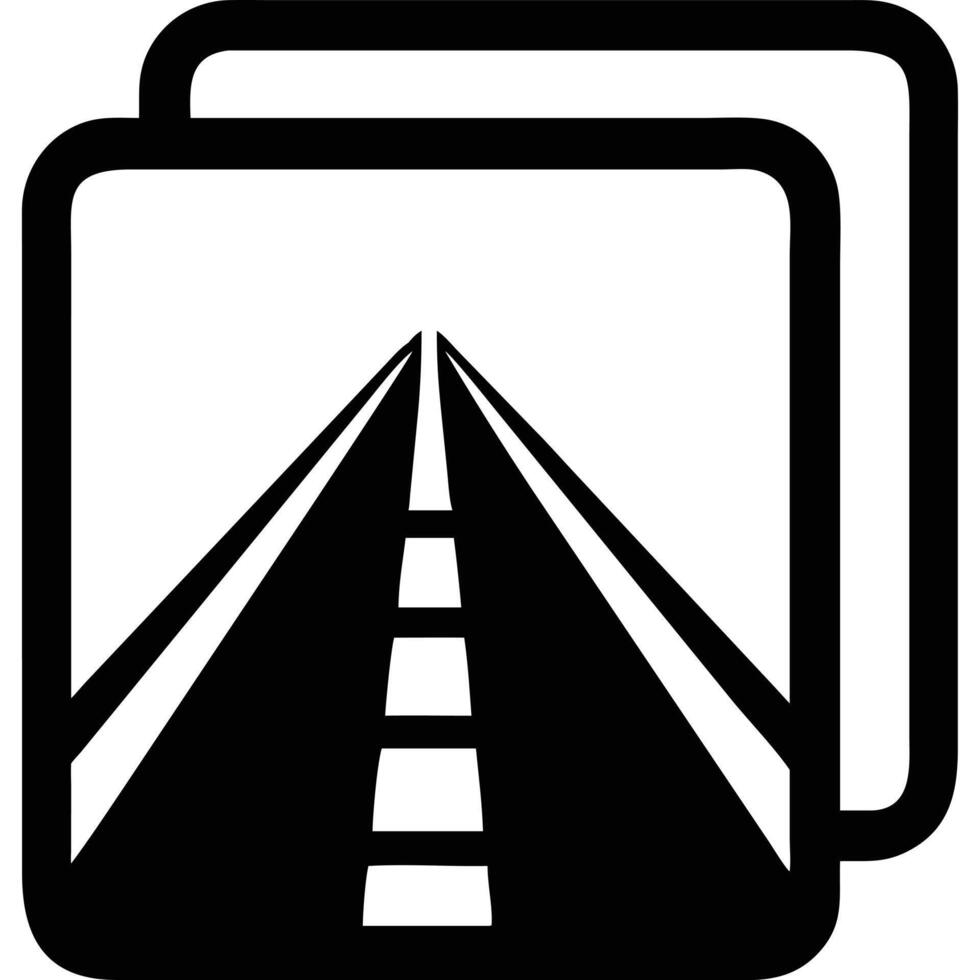 A black and white image of a road with a white background vector