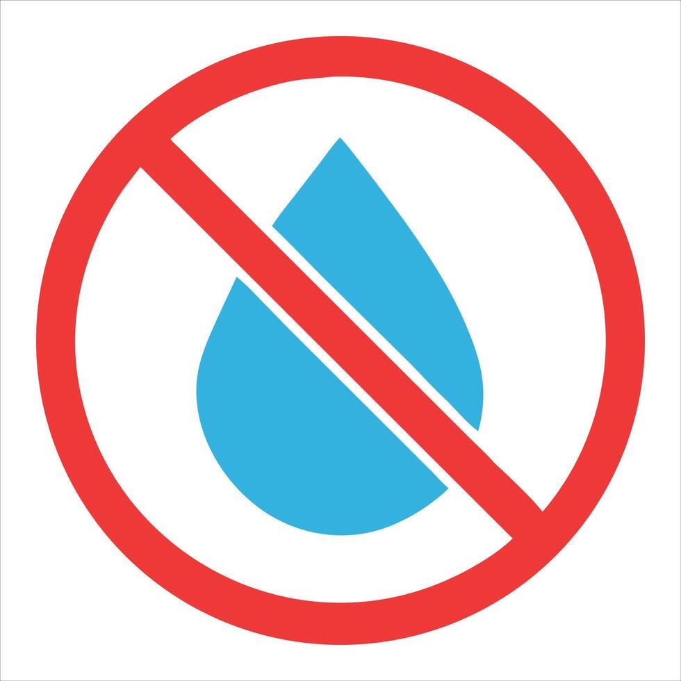 A no water sign with a blue drop vector