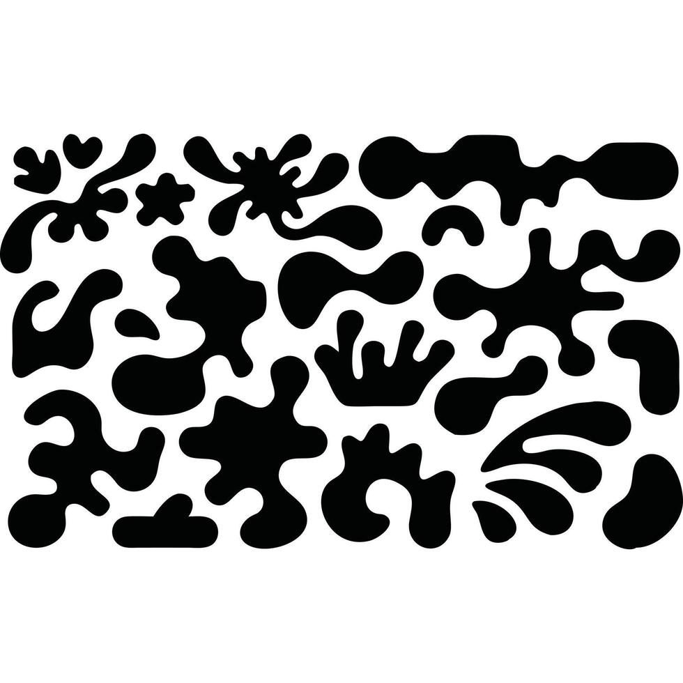 A black and white image of a bunch of different shapes vector