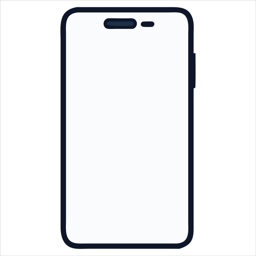 An illustration of a smartphone with a blank screen vector