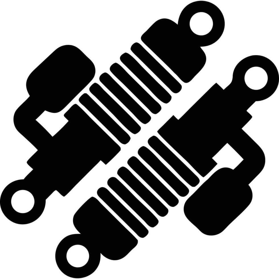 Two black and white springs on a white background vector