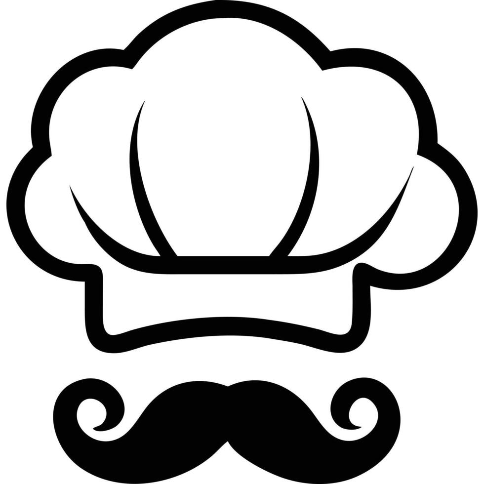 Chef hat and mustache clip art vector