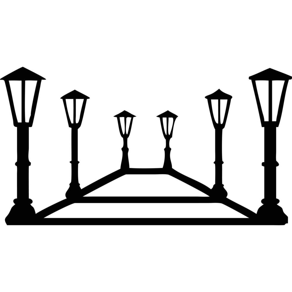 Street lamps silhouette vector