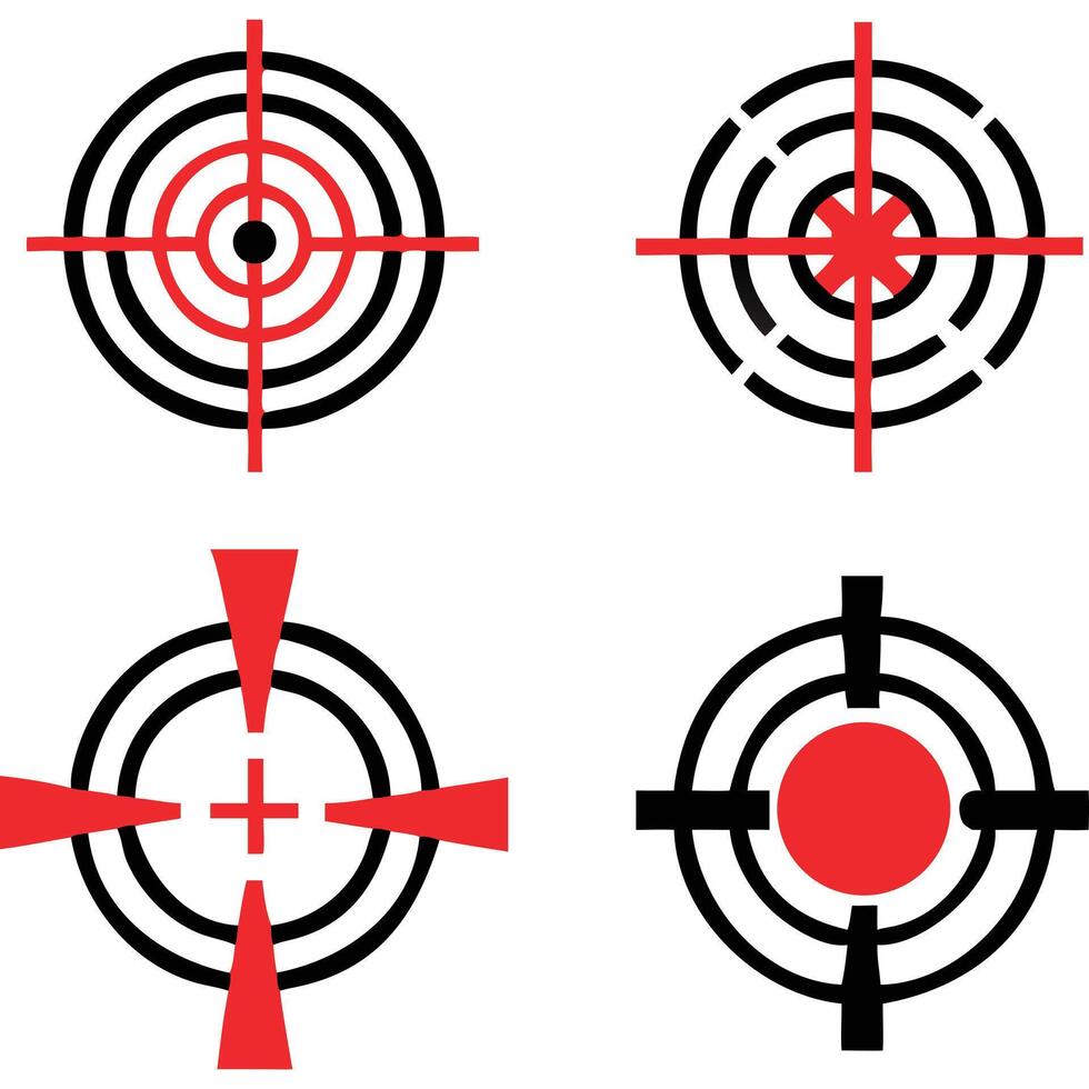 Four crosshairs on a white background vector
