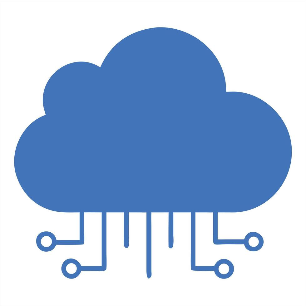 A cloud with a circuit board connected to it vector