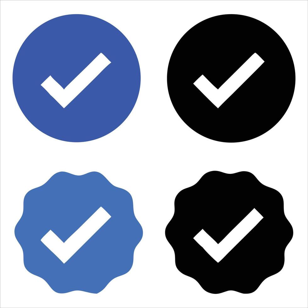 Four different check marks on a white background vector