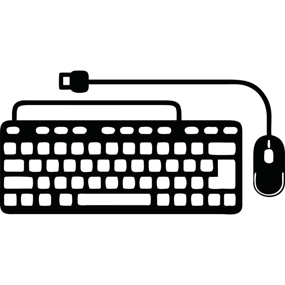 Computer keyboard mouse icon vector