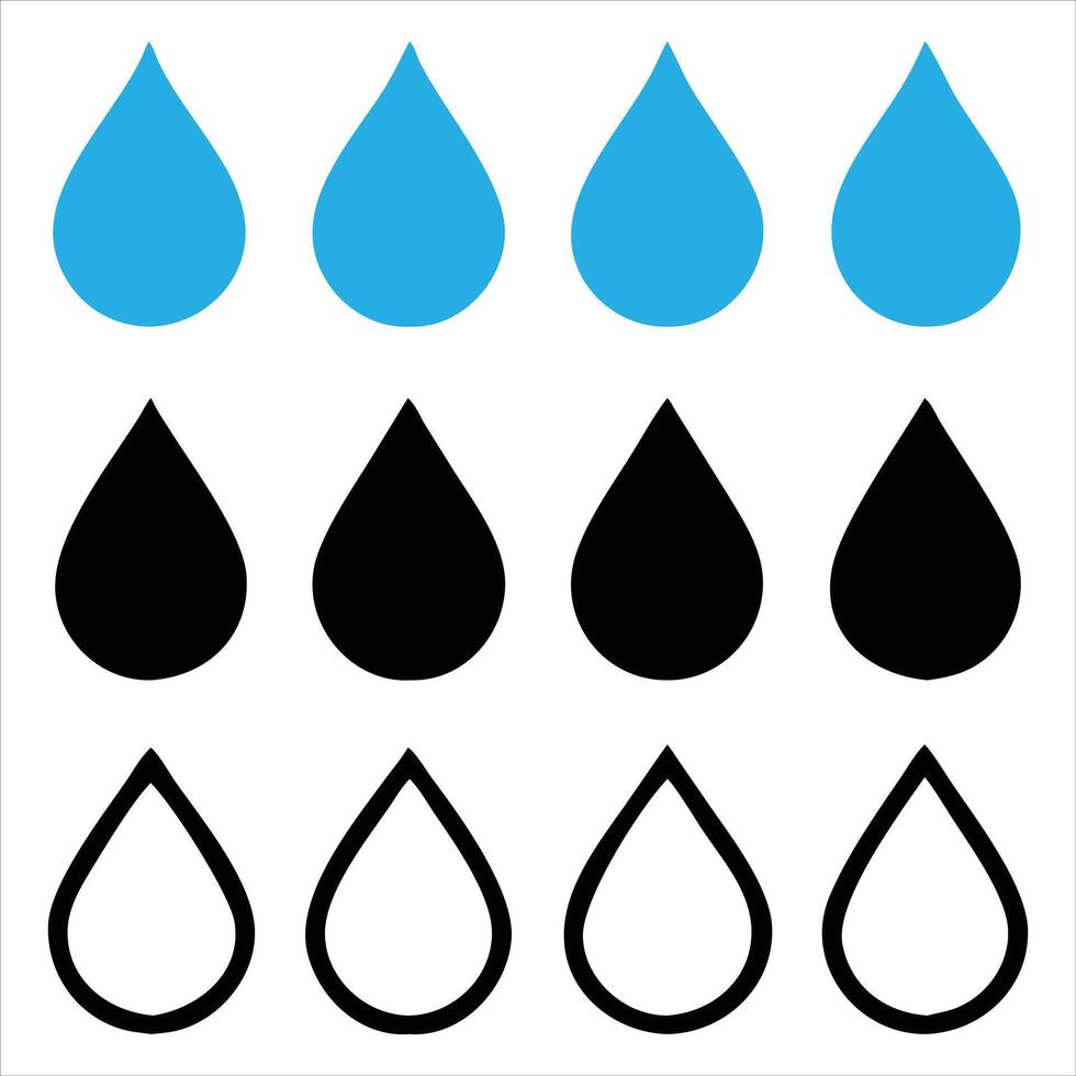 Water drop icon set vector