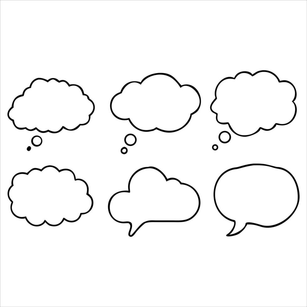 Speech bubbles set of four different shapes vector