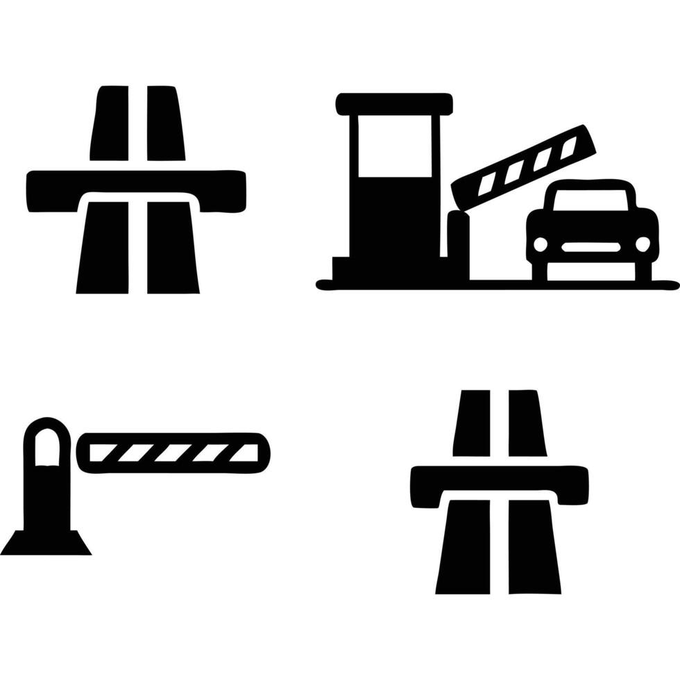 Road barrier icon set vector