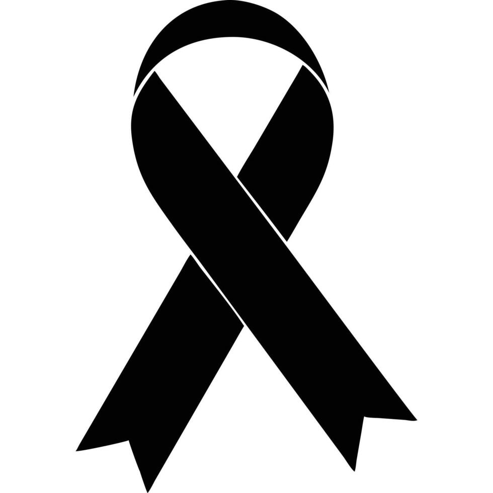 Black awareness ribbon clipart vector