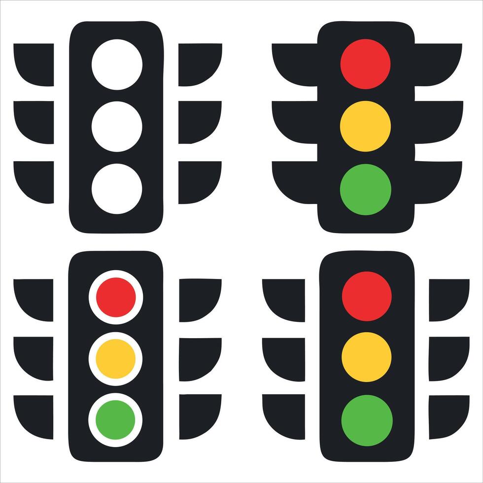 Traffic light icon set illustration vector