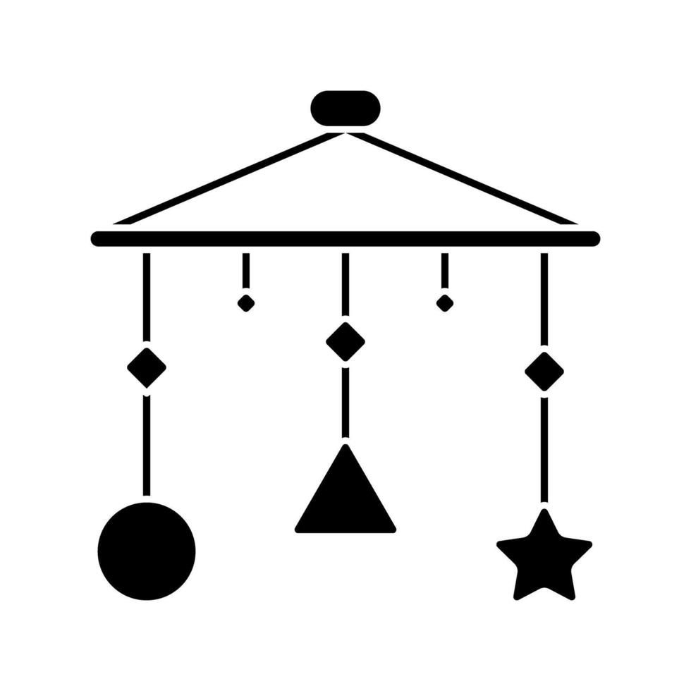 Hanging baby mobile glyph icon vector