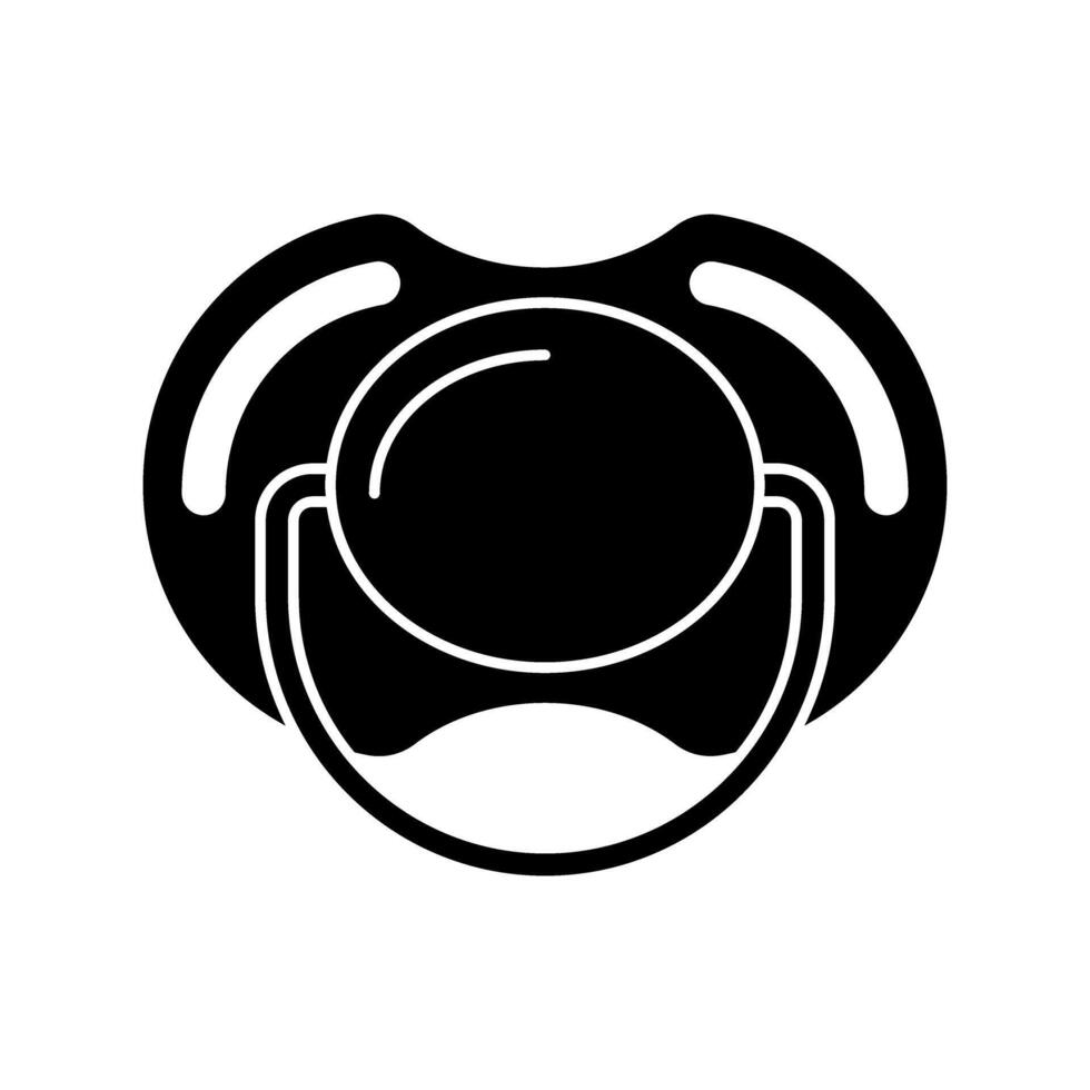 Soothing baby pacifier glyph icon vector