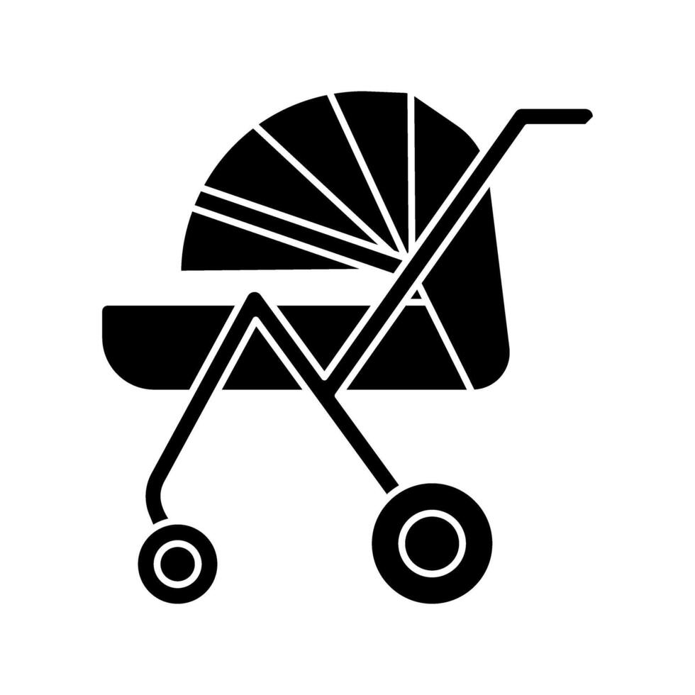 Transport baby stroller glyph icon vector