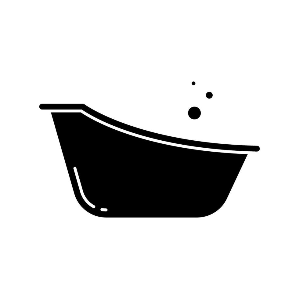 Washing baby bathtub glyph icon vector