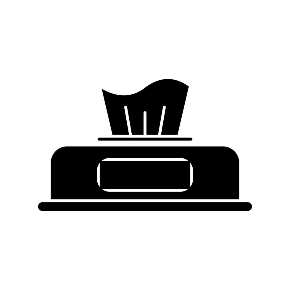 Cleaning baby wipes glyph icon vector