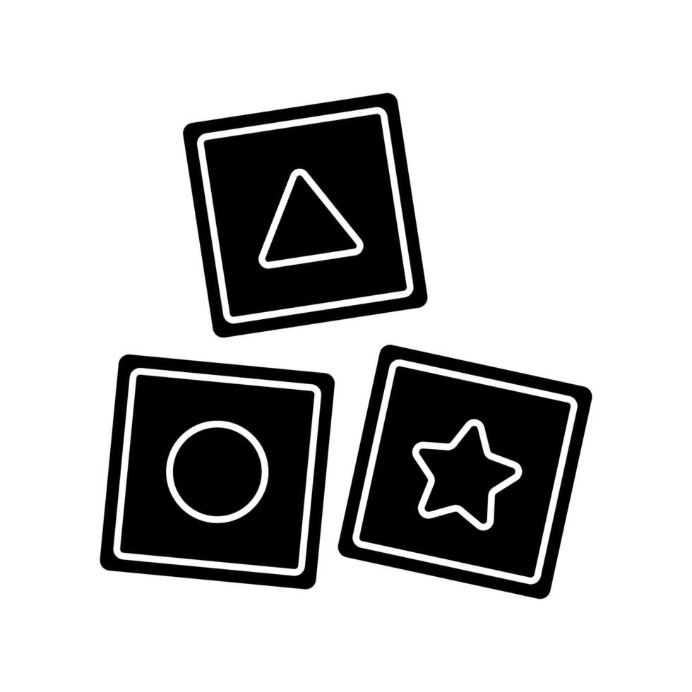 Stacking blocks baby glyph icon vector