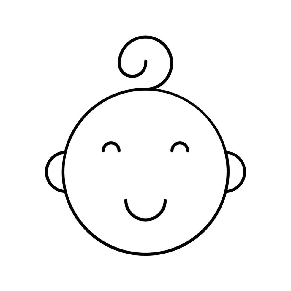 Smiling baby face icon vector