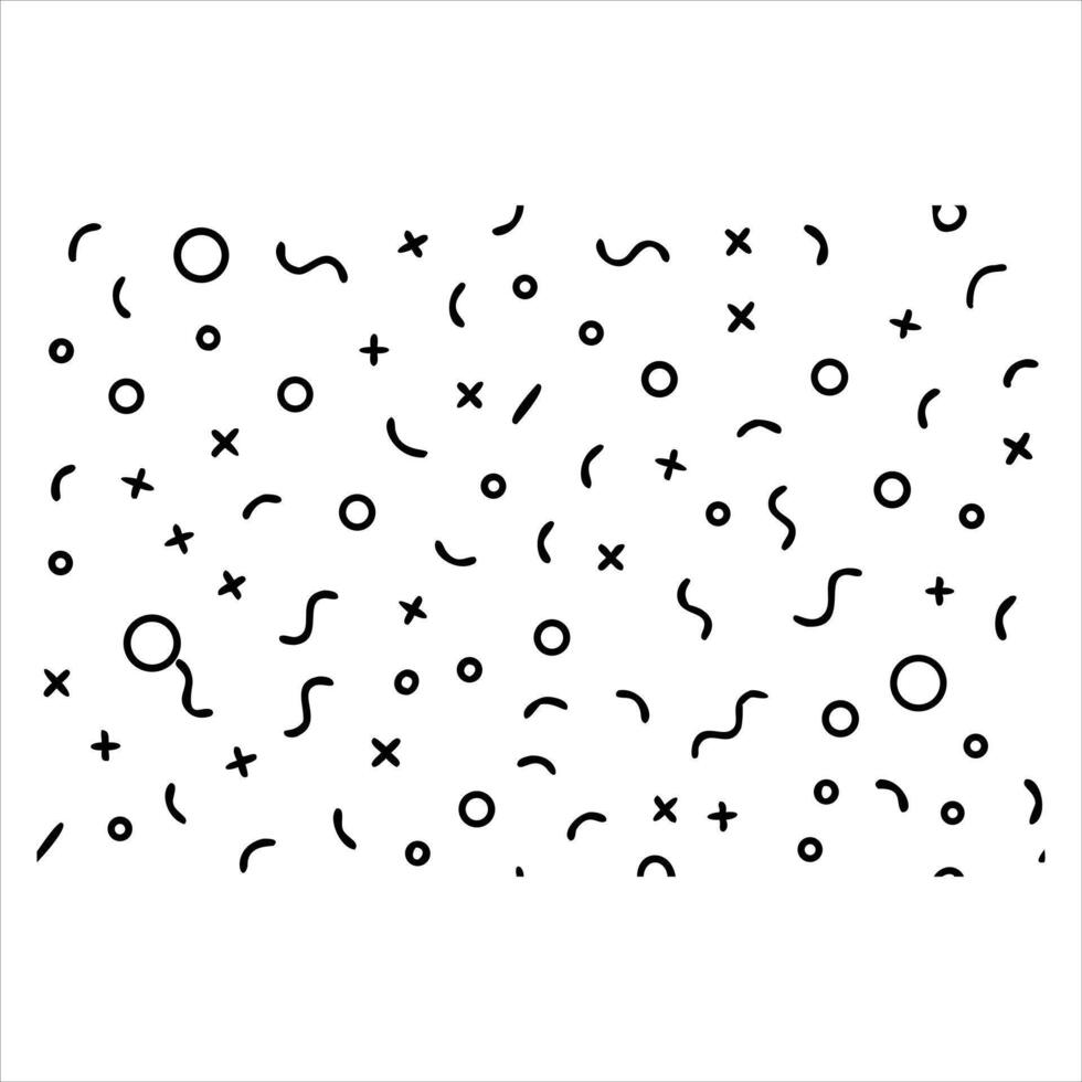 A black and white pattern with a few shapes vector
