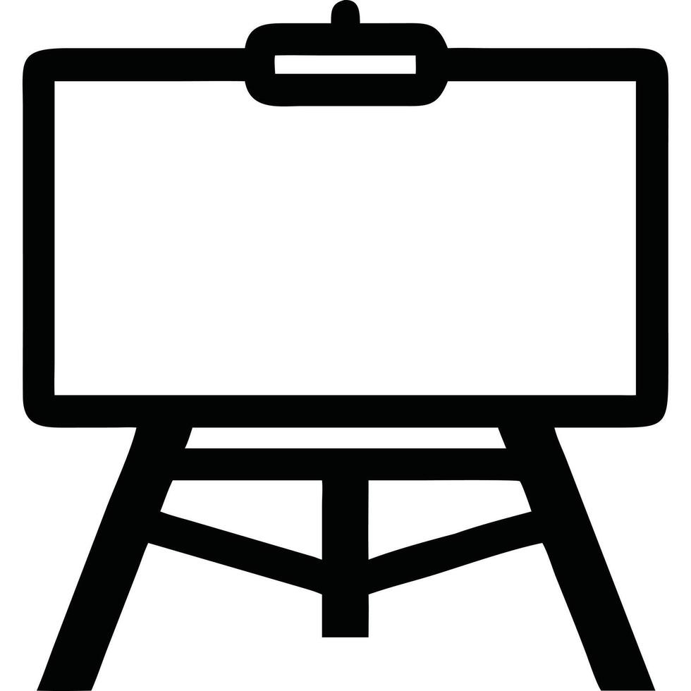 A black and white drawing board with a white board vector