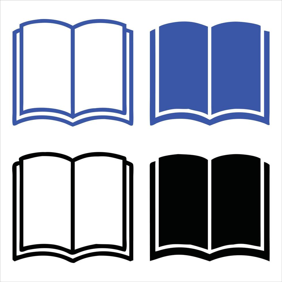 Open book icon set illustration vector