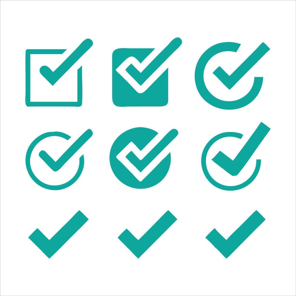 Check mark icon set vector