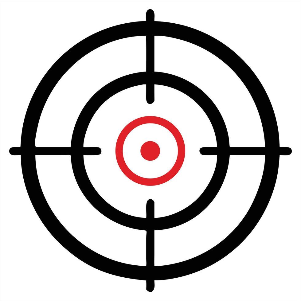 A target with a red dot in the center vector