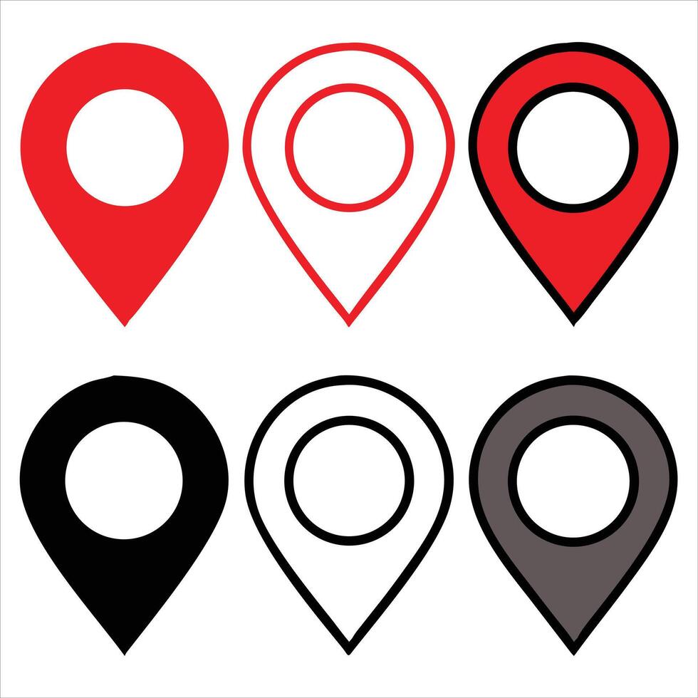 Map markers icons vector