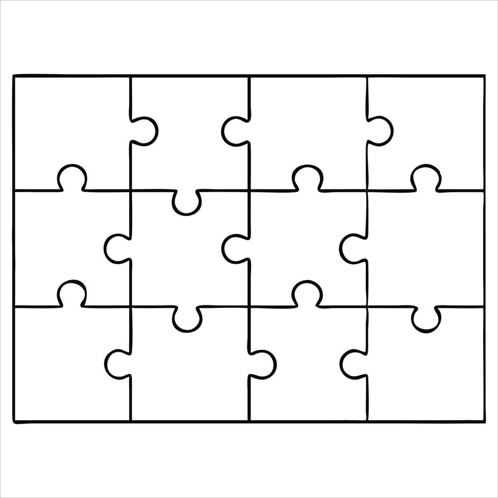 A puzzle piece template for a blank piece of paper vector