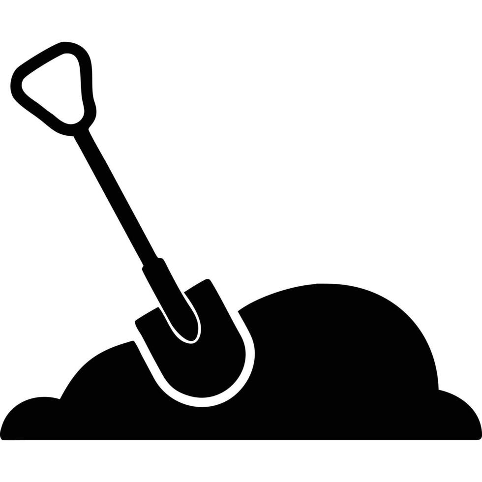 A shovel and shovel icon on a white background vector