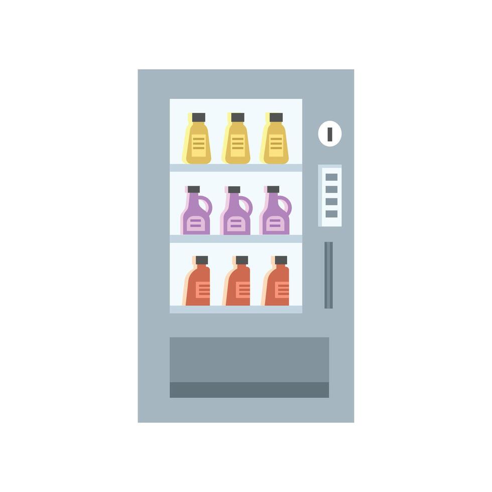 Vending machine. Bottle of water. Sell product in vending machine. a vending machine with bottles of juice. vector