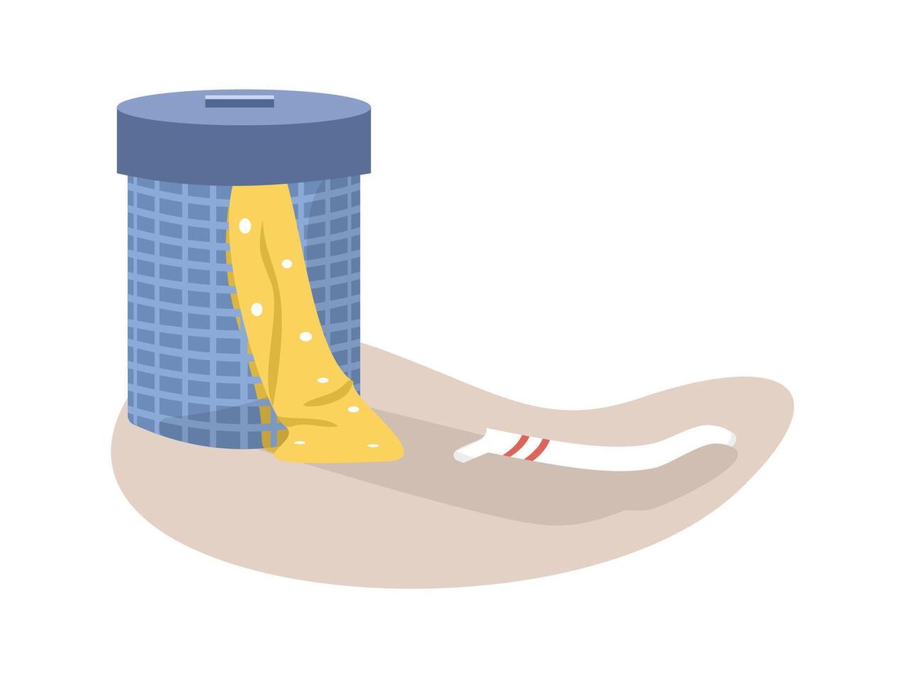Laundry basket illustration. Dirty cloths storage. Dirty linens. Clothes storage. vector