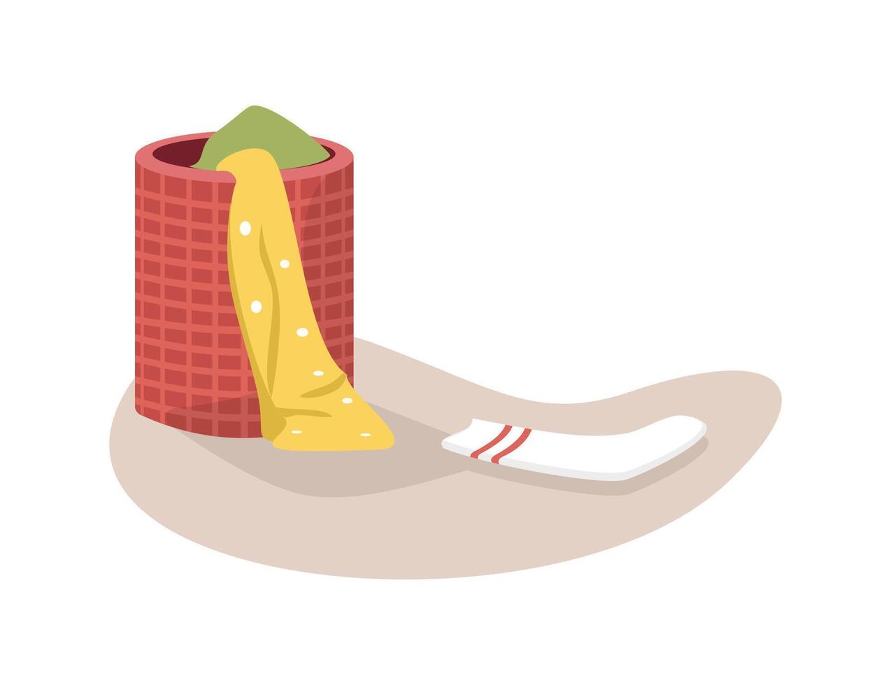 Clothes basket illustration. Dirty clothes store. Clothes basket. Laundry basket. vector