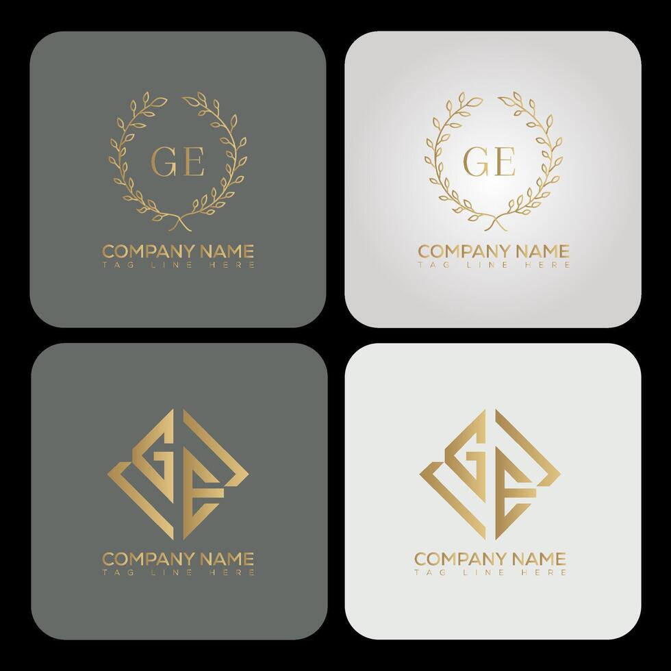 GE luxury typography letter logo. GE Creative style logo but still simple lettering and modern. vector